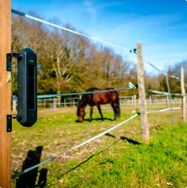 Solar beam met paard wei beveiligen