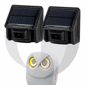 Oehoe  2 vogelhuisjes met 1 uilen-bel