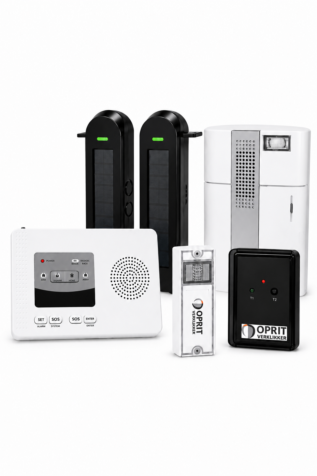 Plug and Play Solar beam met EXT-bel en draadloze bel met zakpieper