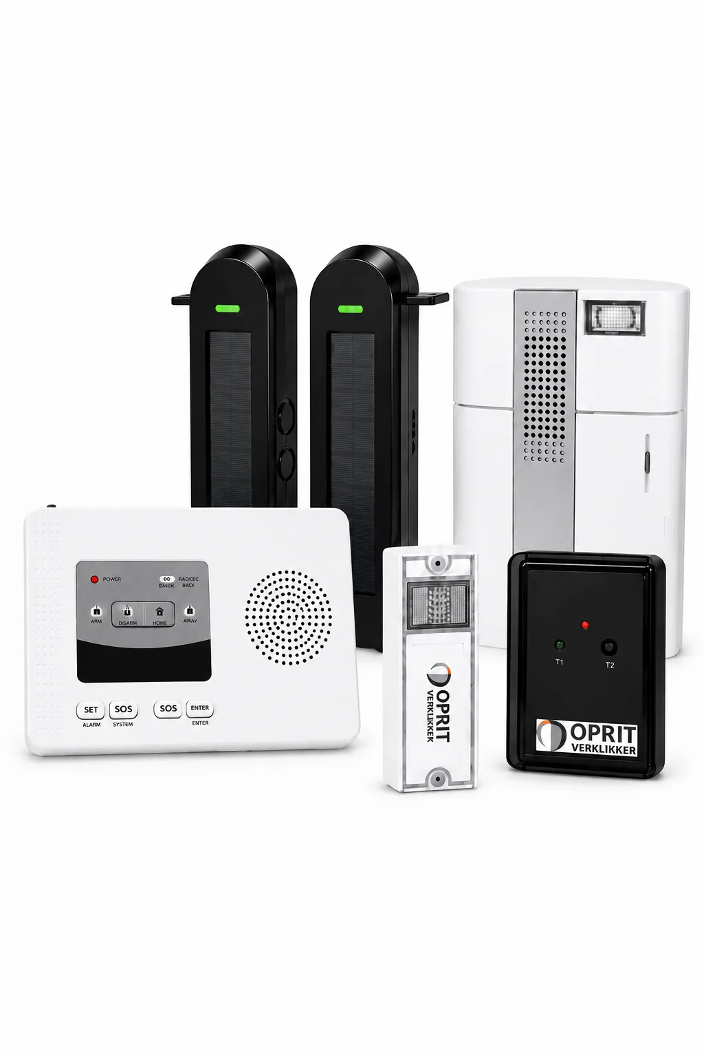 Plug and Play Solar beam met EXT-bel en draadloze bel met zakpieper